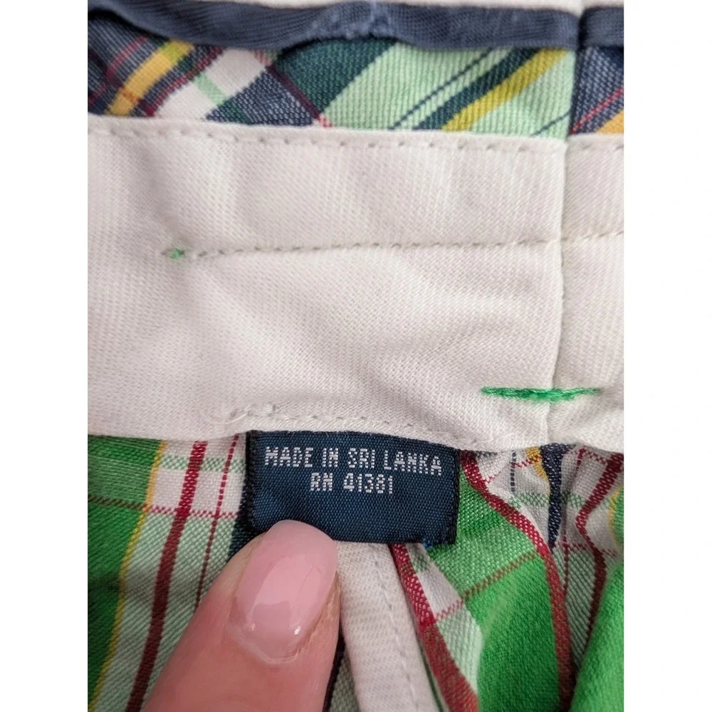 VTG Polo Ralph Lauren Plaid Madras Shorts Men 36 Green Cotton Preppy Grunge Golf